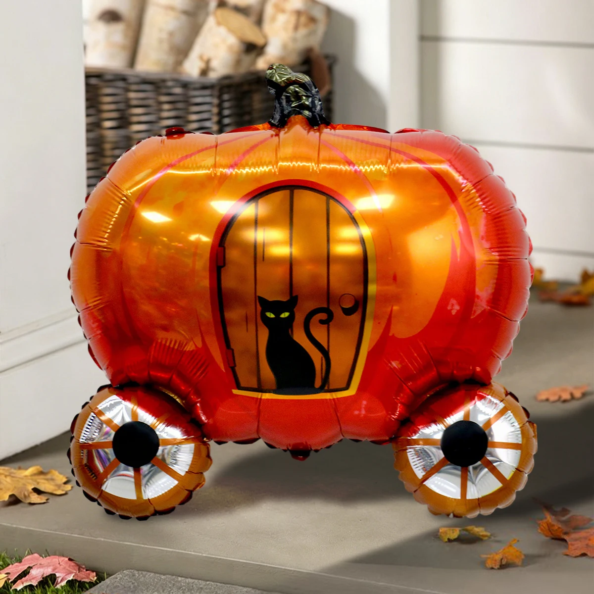 1/2 Stück Halloween Schwarzer Kürbisballon, Kutschenballon, gruselige Dekoration – Detail 2
