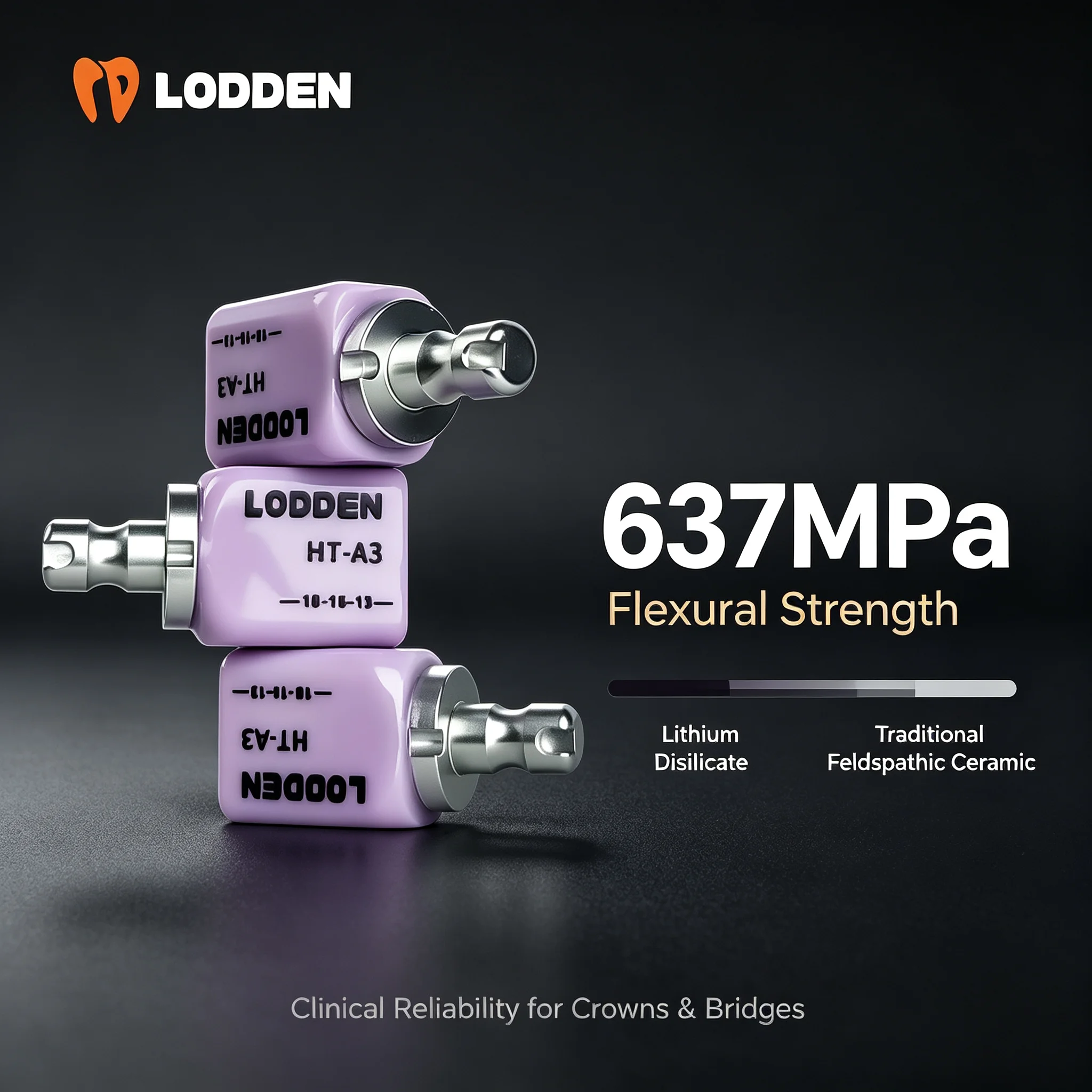 10Pcs Lodden Sirona C14 B40 HT/LT Lithium Disilicate Ceramic Blocks CAD/CAM CEREC Dental Veneer Crown Lab Material
