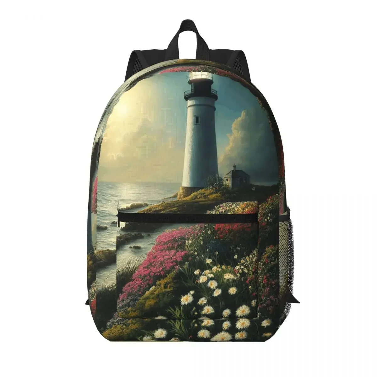 Lighthouse Garden Design Student Backpack School Bag Hiking Travel Daypack for Boys Girls Bookbag Shoulder Bags