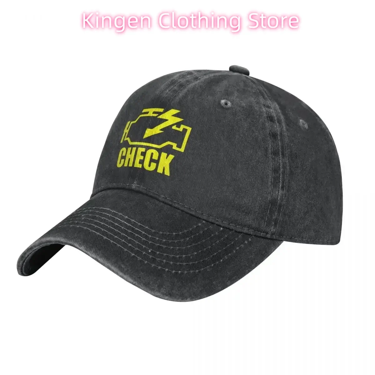 Check Engine Baseball Cap Light Mechanic Vintage Man Washed Hip Hop Hats Hot Sale Print Fishing Baseball Caps Gift Idea