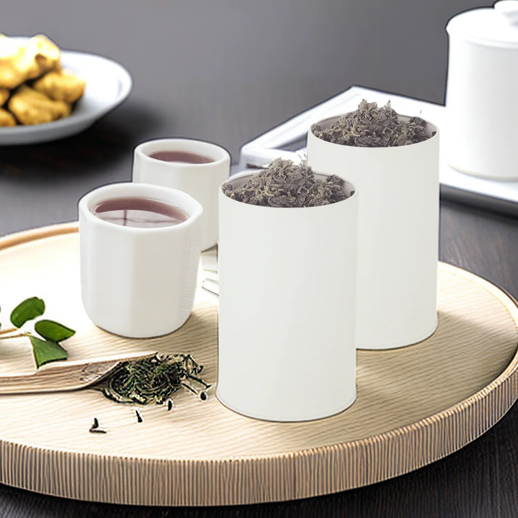 4 piece tea can with sealed double lid, suitable for bulk metal tea cans,  suitable for loose tea, coffee, candy, spices, etc.