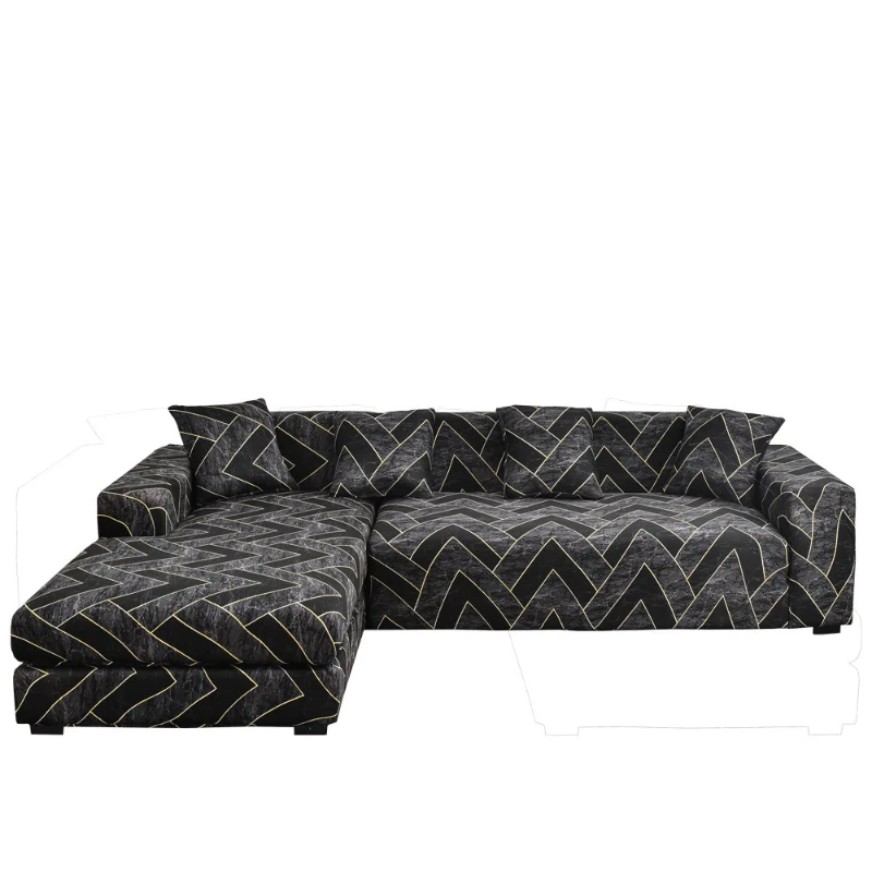 Elastic non-slip sofa cover, suitable for living room sofa, geometric sofa cover, pet corner L-shaped recliner sofa