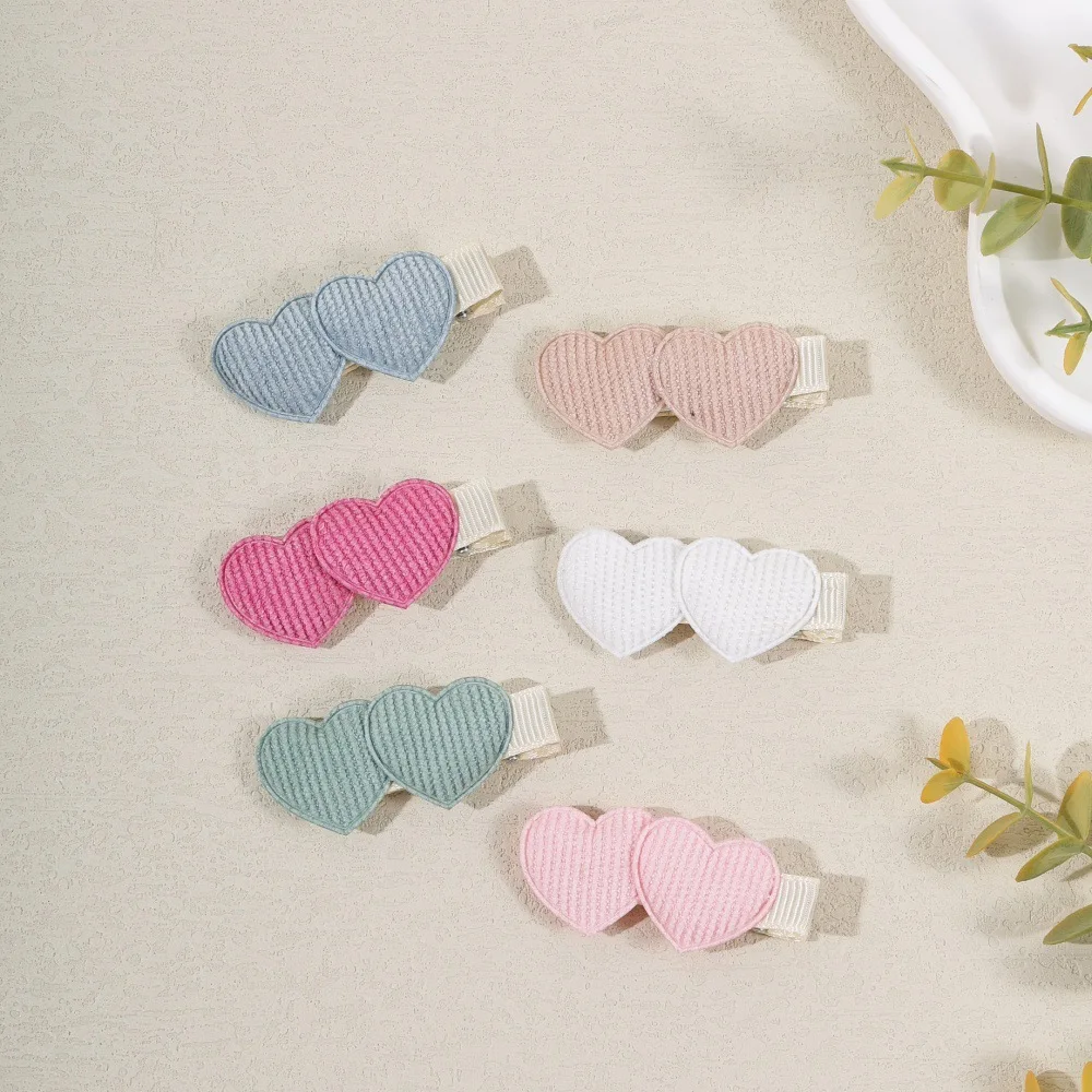 80 قطعة/الوحدة، مشابك شعر من نسيج سروال قصير على شكل قلب لطيف لإكسسوارات شعر الفتيات الصغيرات #6