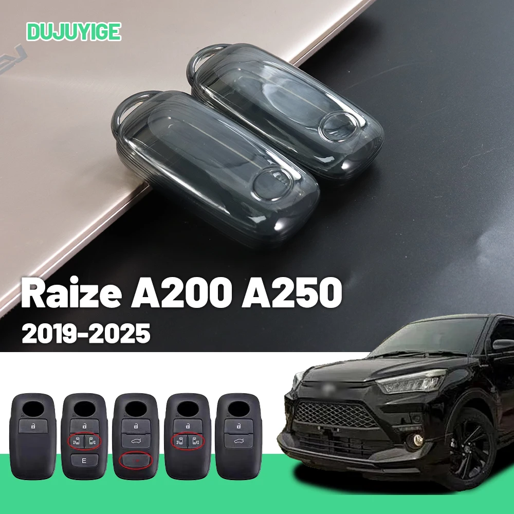 Funda transparente de TPU para llave de coche Toyota Raize A200 A250 2019-2026, protector de llavero, accesorios para auto 2020 2021 2022 2023
