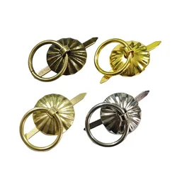 2Pcs Metal Brad Fasteners Pull Rings Mini Brad Paper Fasteners Vintage Drawer Handle Ring DIY Crafts Decoration Accessories