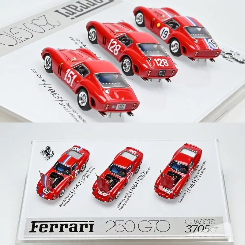 In Stock 1:64 250GTO Three-Road Set Alloy Car Model Die-Cast Static Car Model Creative Decoration Item Festival Gift