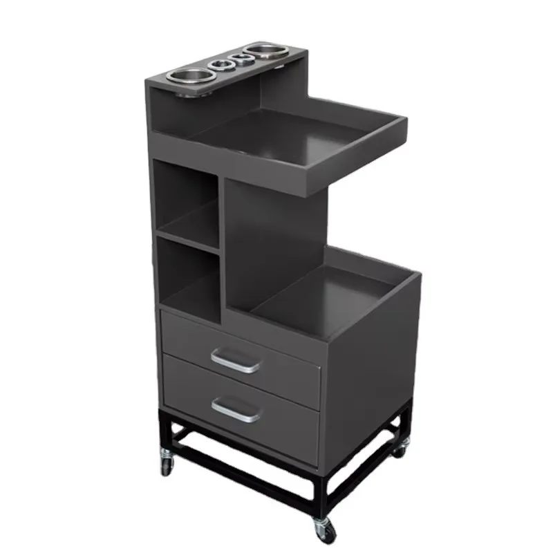 Salon Beauty Cart Rolling Trolley  Storage Locker with Drawer Barbershop Tool Cabinet Stainless Steel Hair Salon Tool Cabinet