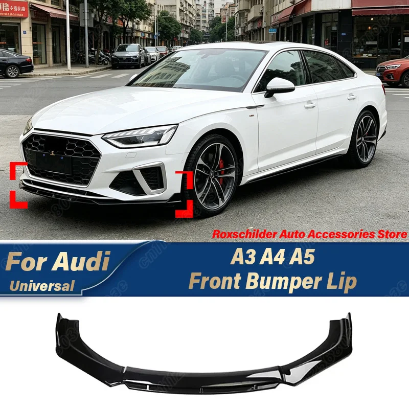 

For Audi A3 A4 A6 Q3 S3 S4 S6 B6 B7 B8 B8.5 General Automobile Front Bumper Lip Body Modification Kit