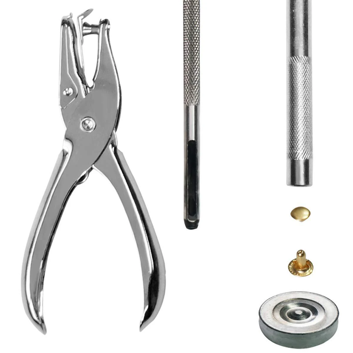 

ABKS-240Pcs/Set Leather Rivets Double Cap Rivet With 4Pcs Fixing Tools For Leather Coat Jacket Jeans Bag