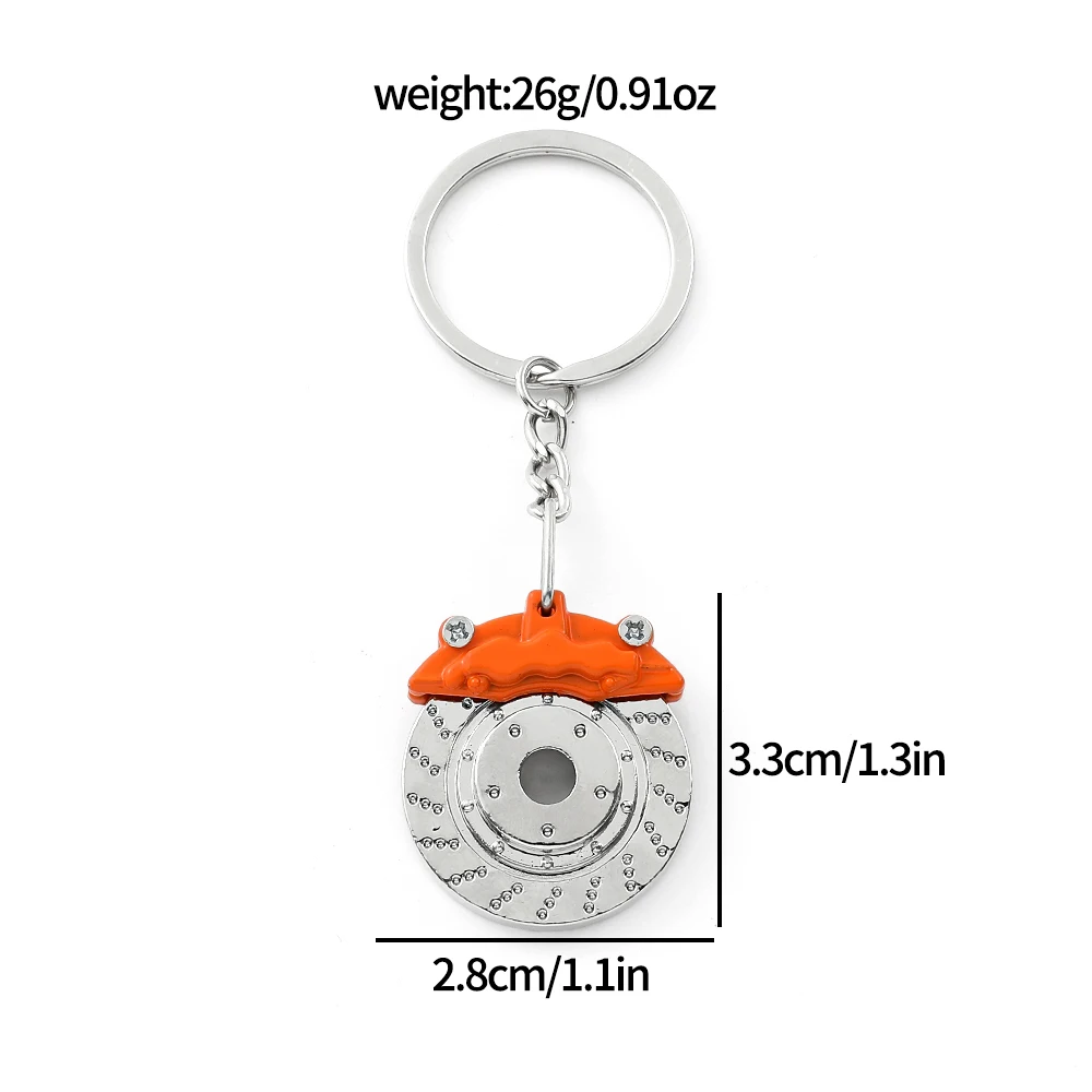 Fashion Trend Car Brake Pad Keychain Creative Brake Disc Wheel Hub Metal Keychain Pendant Give Friend Gift