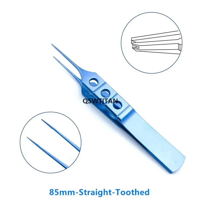 Titan Ophthalmic Colibri Beaked Fine Pierse Tips Bindezange mit Plateau-Augenchirurgieinstrument Zahnzange
