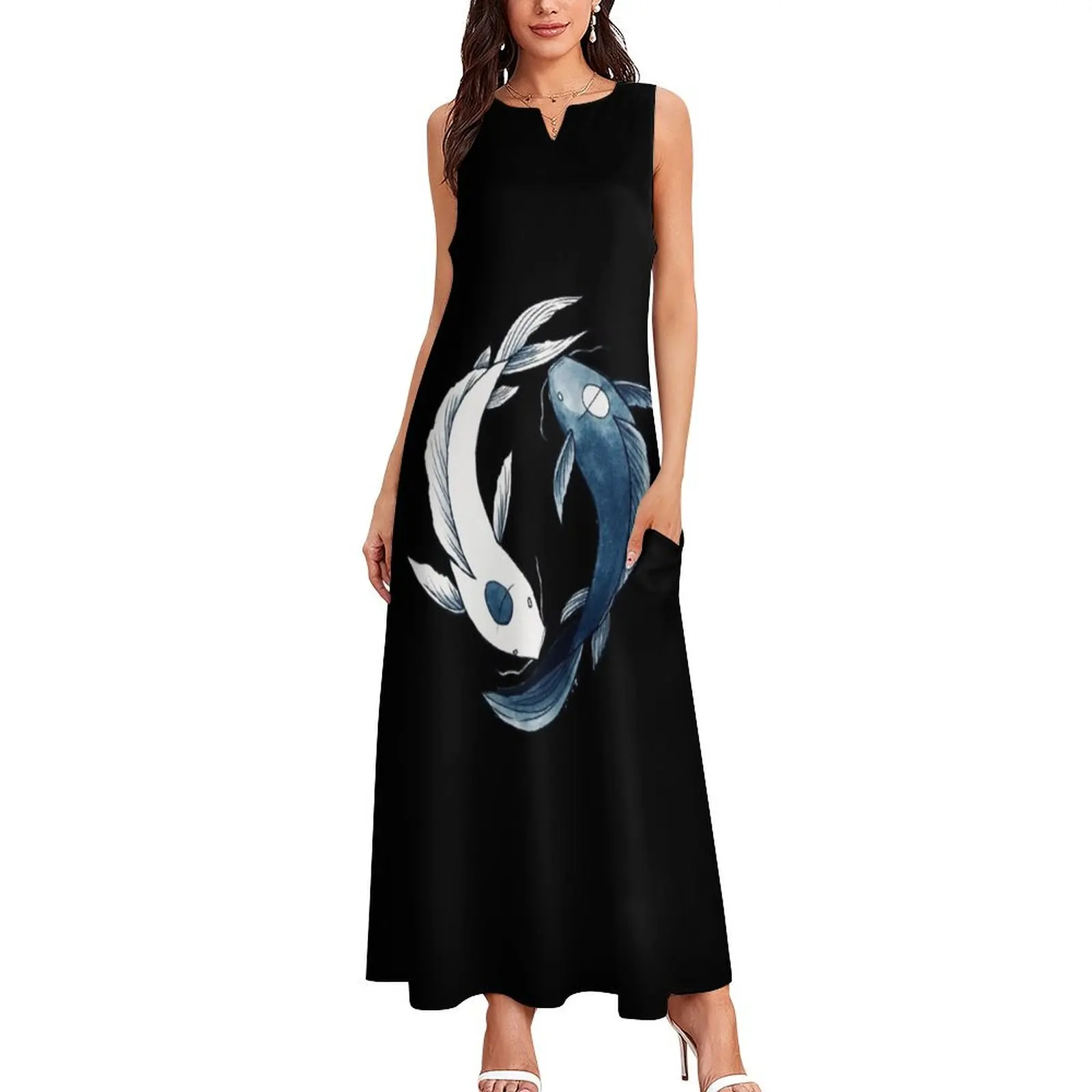 Tui and La - Yin & Yang Koi Long Dress Party dresses for women Woman's evening dress summer dresses for women 2025