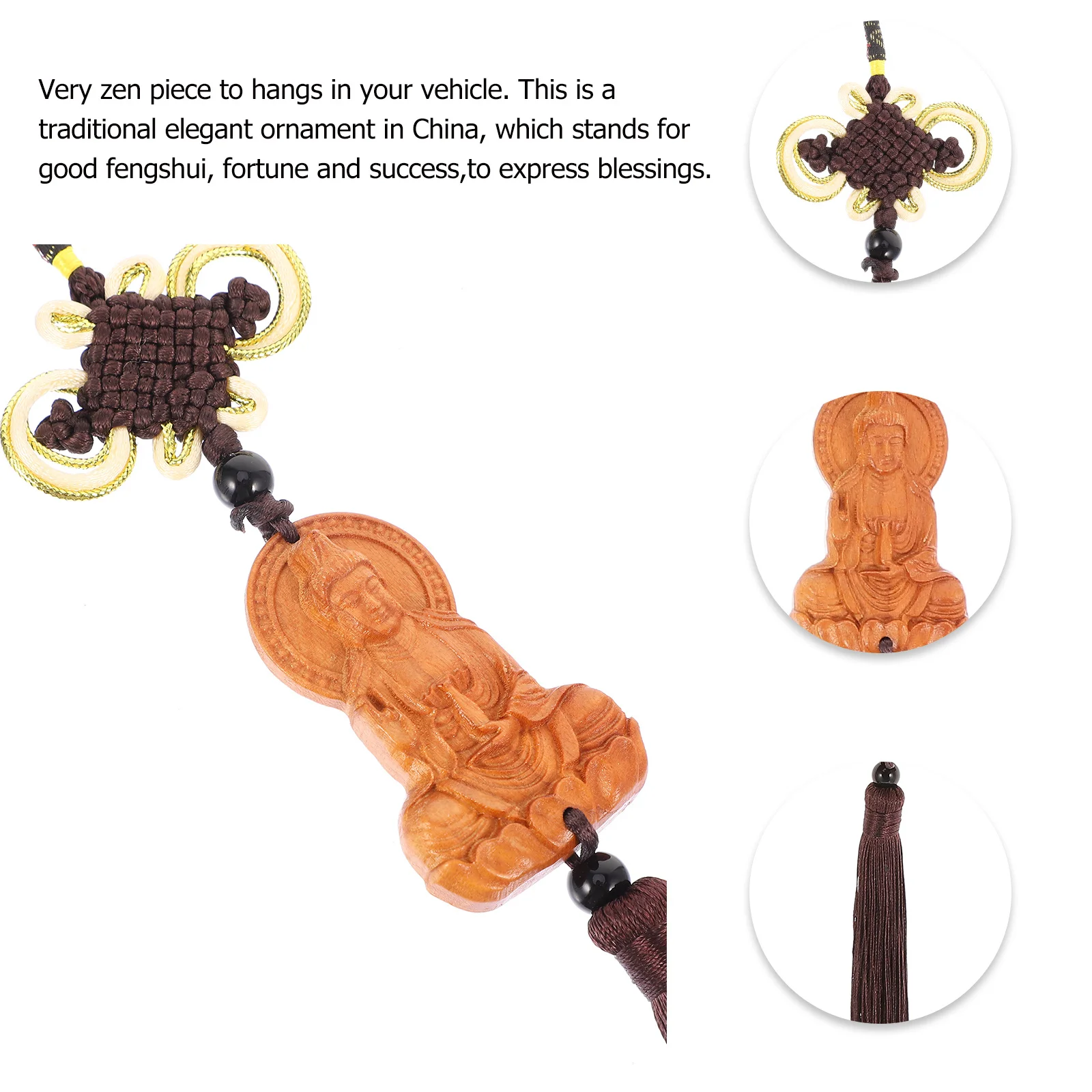 

Guanyin Car Pendant Wood Carving Buddha Hanging Decoration Car Interior Ornament Blessing Sculpture Buddha Statue Pendants