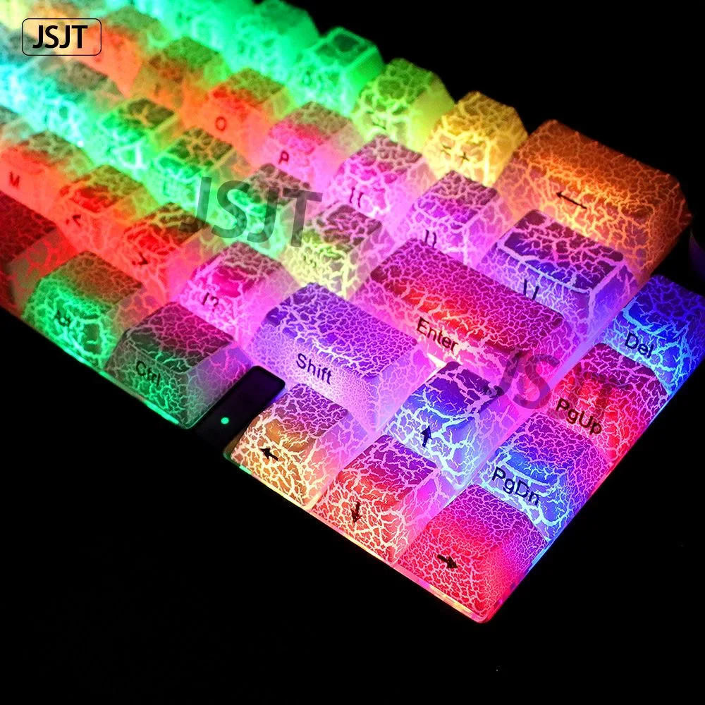 Fission translucent Keycap Side Carving Cherry Profile PBT Dye-Sub for 61/75/87/104 Mechanical Keyboard Keyscaps for Alice