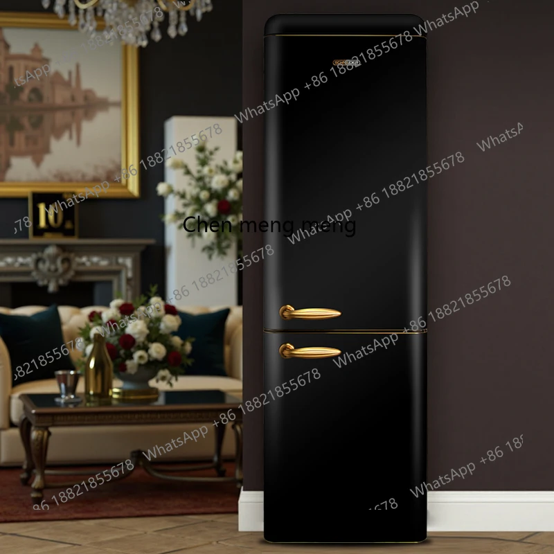 Frosted retro refrigerator double door household large-capacity refrigerated freezer first-class energy efficiency