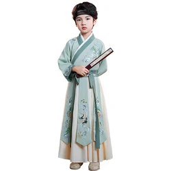 Bestickte Hanfu Kinder Jungen Samurai Ritter Party Cosplay Kostüm im traditionellen chinesischen Stil Kinder Tang Anzug Performance Outfit