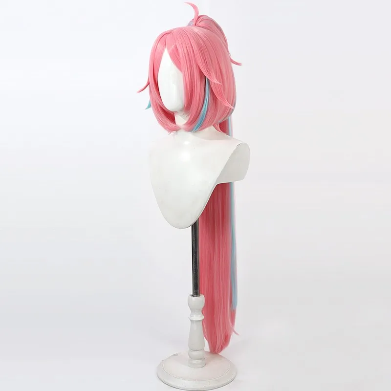 أنيمي هونكاي: ستار السكك الحديدية رابا كوس شعر مستعار تأثيري هالوين كرنفال الدعائم الطرف الشعر الاصطناعية ألياف مقاومة للحرارة + غطاء شعر مستعار