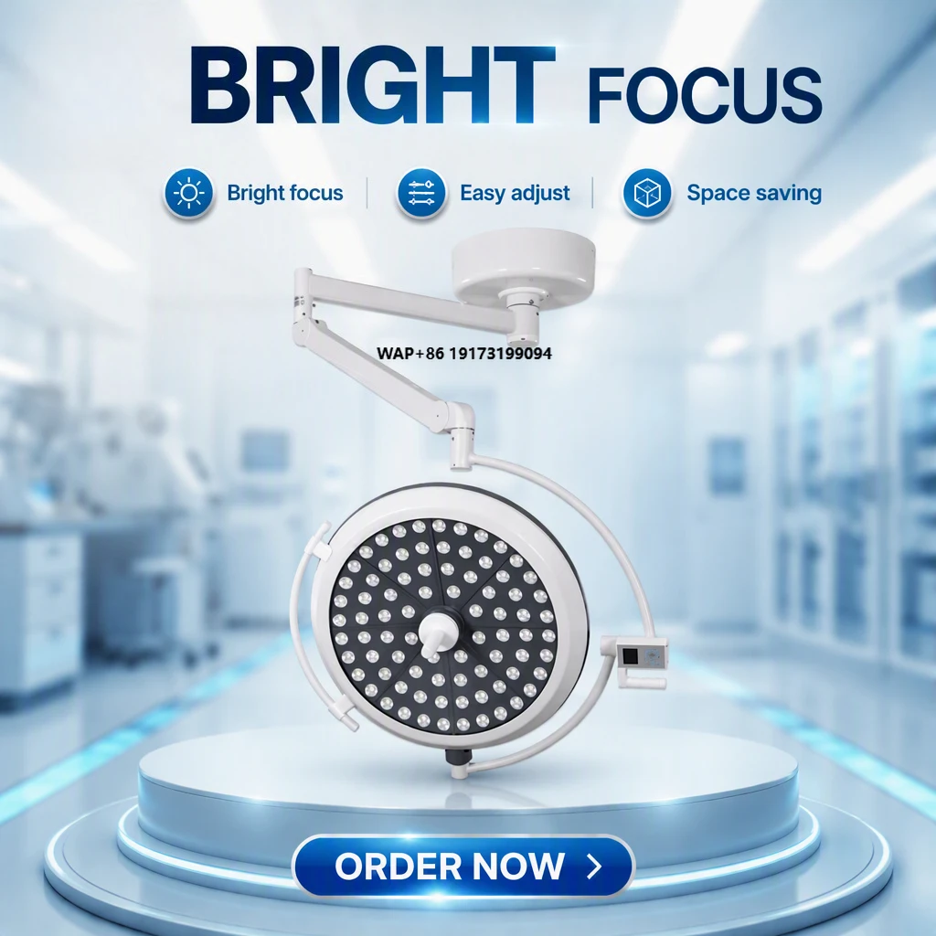 Electric double-head LED operating lamp, CE certified, color temperature adjustable 3000-6700K, suitable for hospitals and pet c