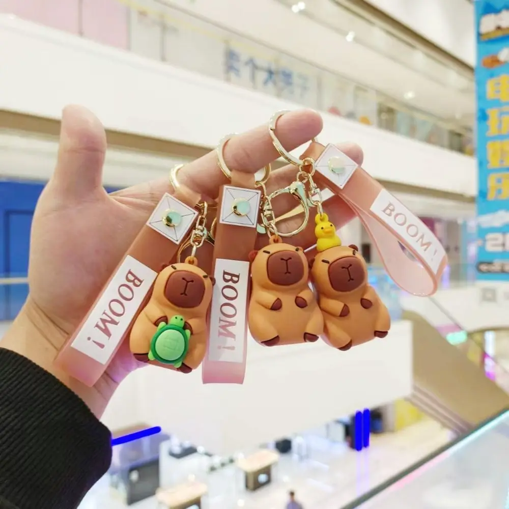 Capybara Rodent Capybara Pvc Pendant Simulation Capybara PVC Capibara Anime Keyring Cute with Turtle Capybara Pvc Keychain