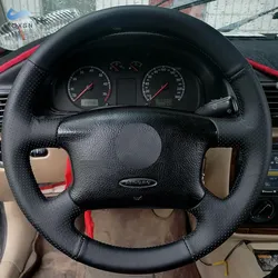 Hand Braid Car Steering Wheel Cover For Skoda Octavia 1999 2000 2001 2002 2003 2004 2005 Soft Perforated Microfiber Leather