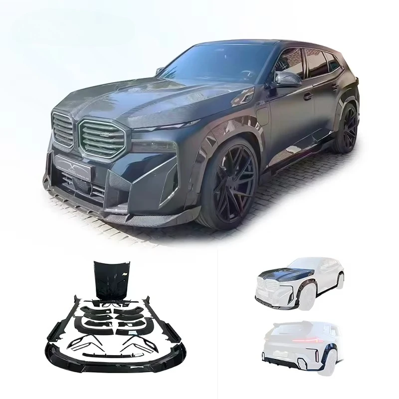 Newly Mod for BMW XM Body Kit to RNG Style Carbon Fiber Hood&Front Lip&Side Skirt&Rear Diffuser&Rear Spoiler&wheel Arches