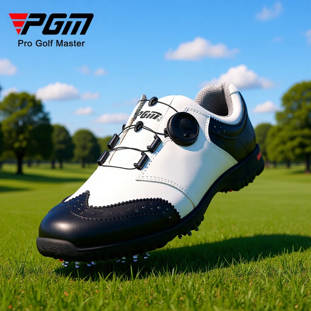 PGM أحذية جولف رجالية للربيع والصيف مقاومة للماء ومضادة للانزلاق أحذية رياضية من الجلد من الألياف الدقيقة أحذية رياضية مريحة للمشي والجولف #1