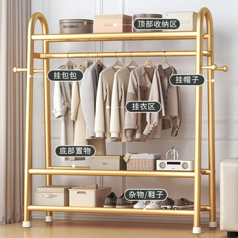Custom Floor-standing Clothes Hanger Bedroom Home Use Simple Coat Rack Indoor Balcony L-shaped Clothes Drying Rack