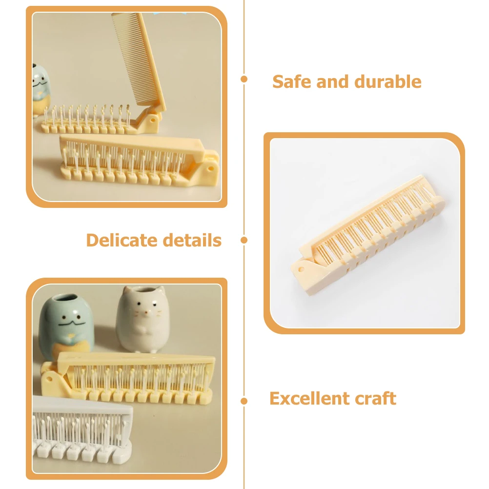

3 Pcs Folding Straightening Comb Travel Hair Pocket Foldable Massage Womens Brush for Purse Plastic Hairbrush