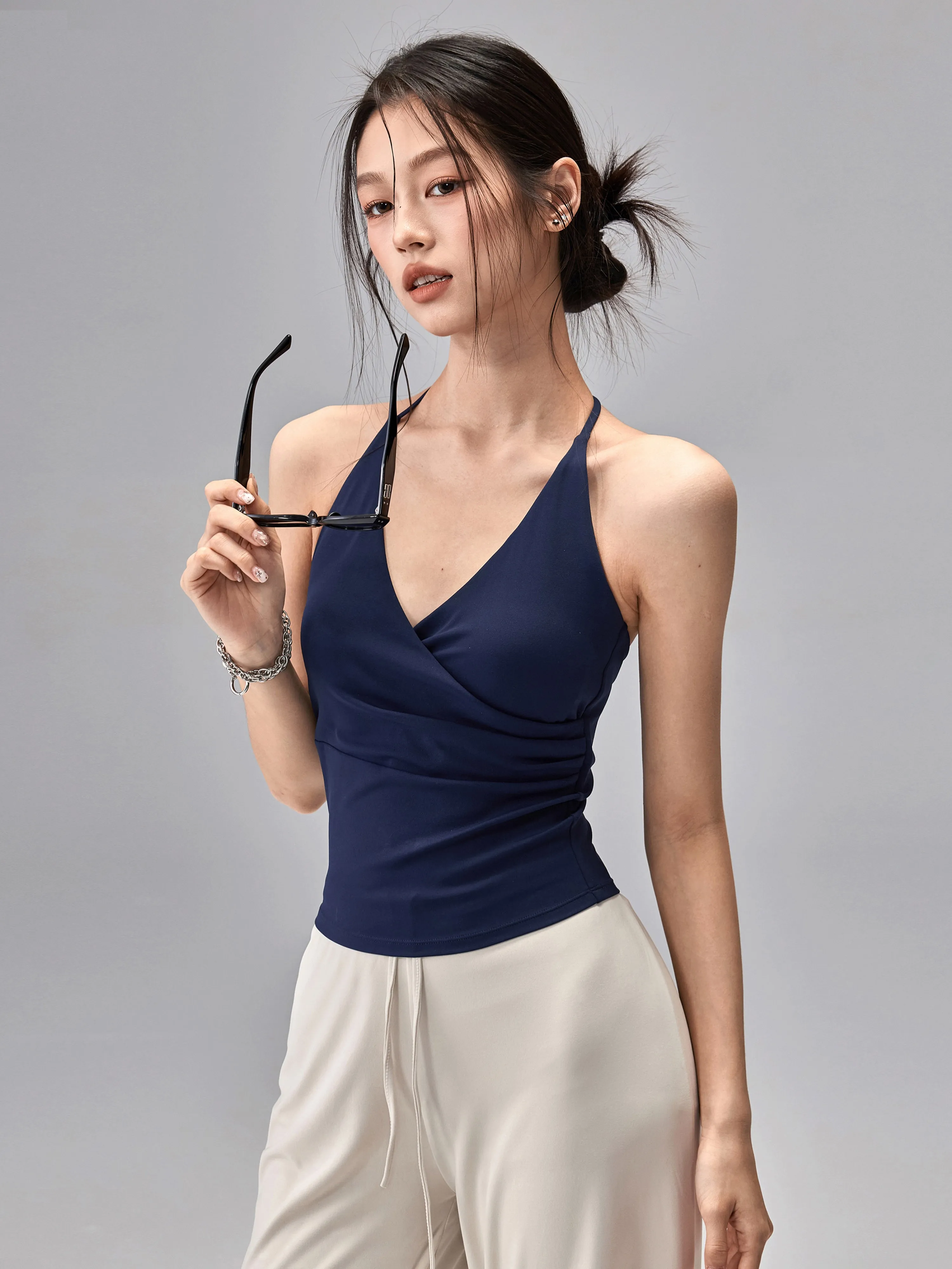 

Neck Hanging Yoga Vest Top Pilates Fitness Training Tank Top Quick Dry High Elastic Back Beauty Sports Bra Women's Summer