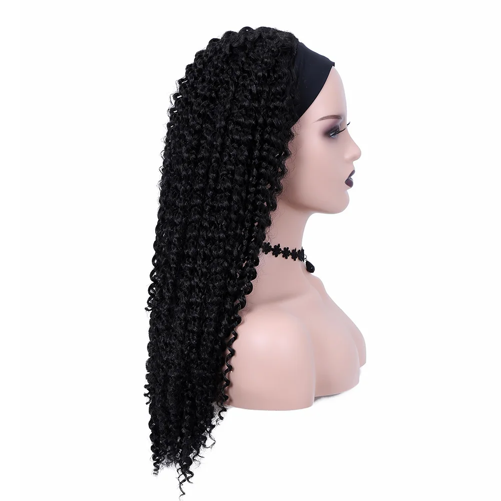 SQRDGQ Synthetic Hair Headband Wigs for Women Curly Wig Female Natural Women\'s Headband Wig Woman Wigs on Clearance Sale