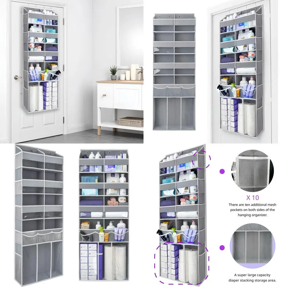 

Органайзер для двери увеличенного размера, 8 карманов и место для хранения XL, сверхпрочный, для дома