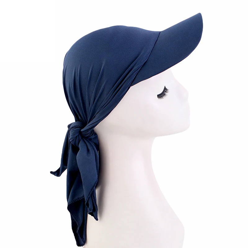 Unisex Frauen Bandana Turban Kopftuch Sommer verstellbare Baseballkappe solide Strand UV-Schutz Sonnenhüte quadratisches Visier Schal Hut