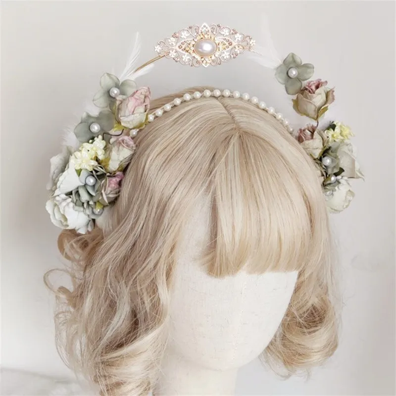 Gotische bloemkroon hoofdband prachtige vintage kerk Mary barokke tiara Headweargirls Kids Lolita Virgin zendspoel