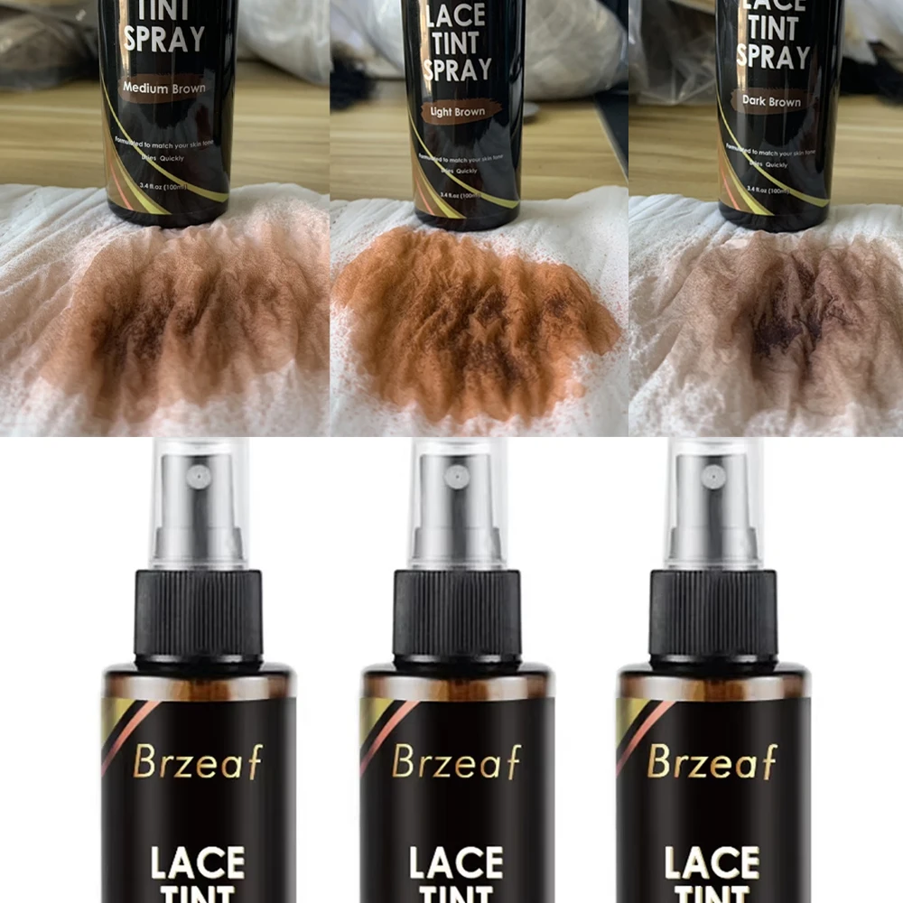 

Lace Tint Spray For Lace Wigs Dark Brown Middle Brown Light Brown Lace Tint Spray For Closures, Wigs And Closure Front 100Ml