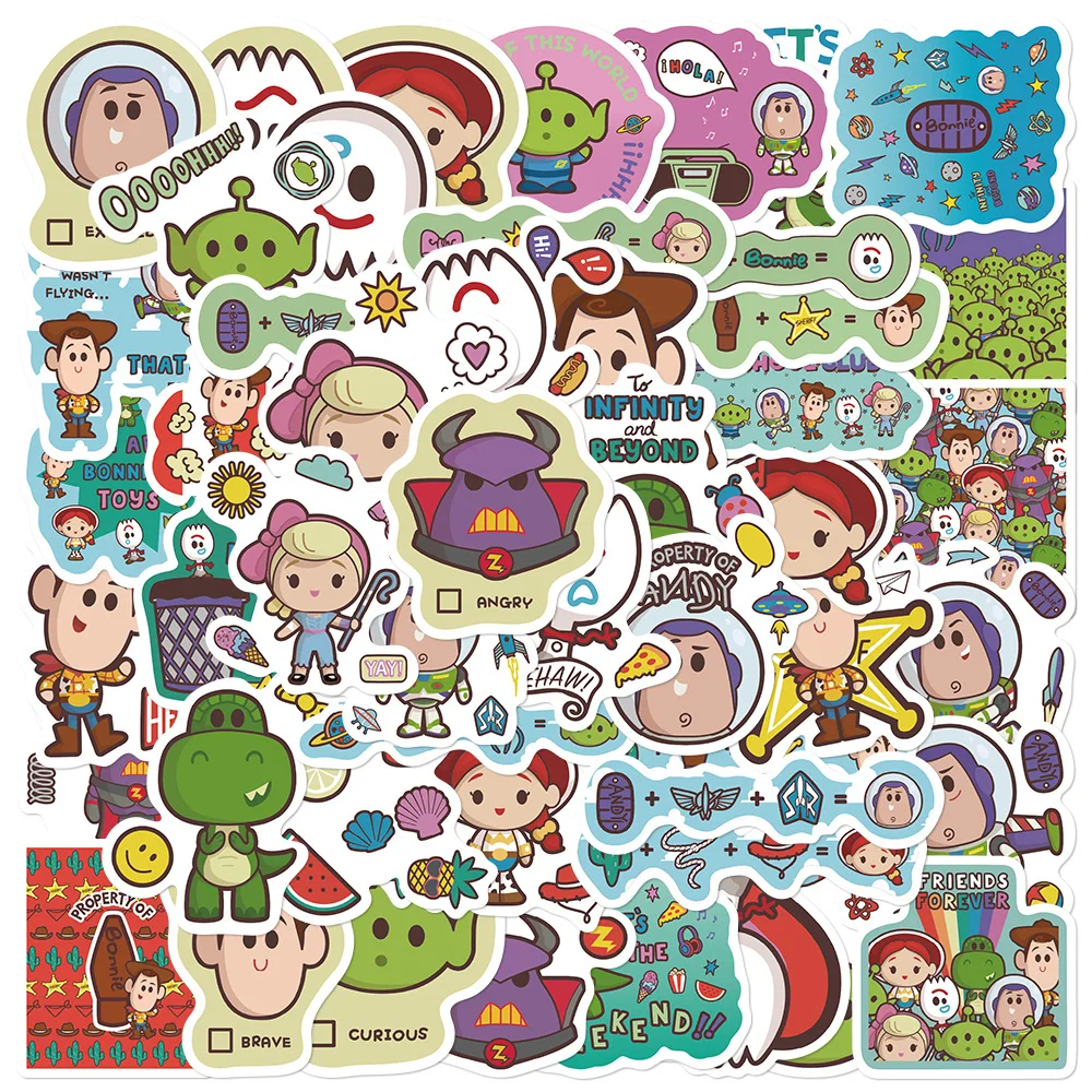 

10/30/50PCS Cute Disney Toy Story Cartoon Sticker DIY Phone Laptop Luggage Skateboard Graffiti Decals Fun for Kid Toy