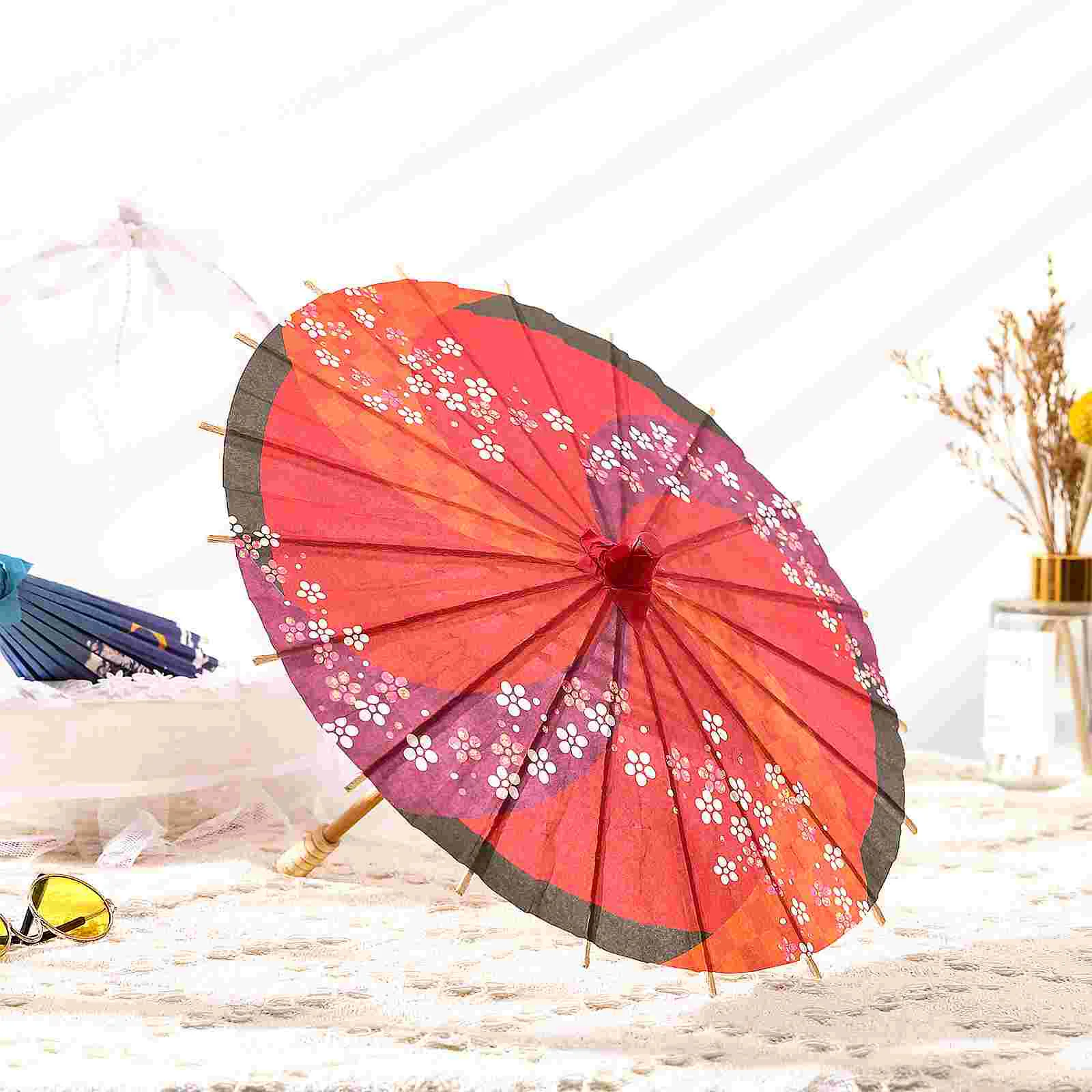 Japanese Oil Paper Umbrella Vintage Cherry Blossoms Ancient Dance Umbrella Chinese Style Paper Umbrellas Decoration