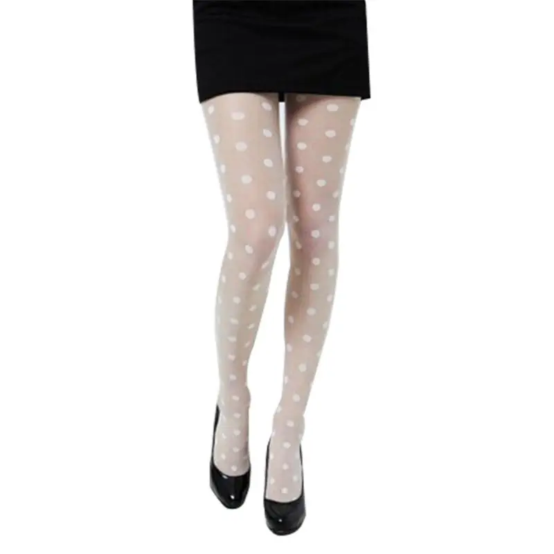 Women Sweet Girls Acrylic Fiber Thin Pantyhose Sexy Perspective Large Polka Dot