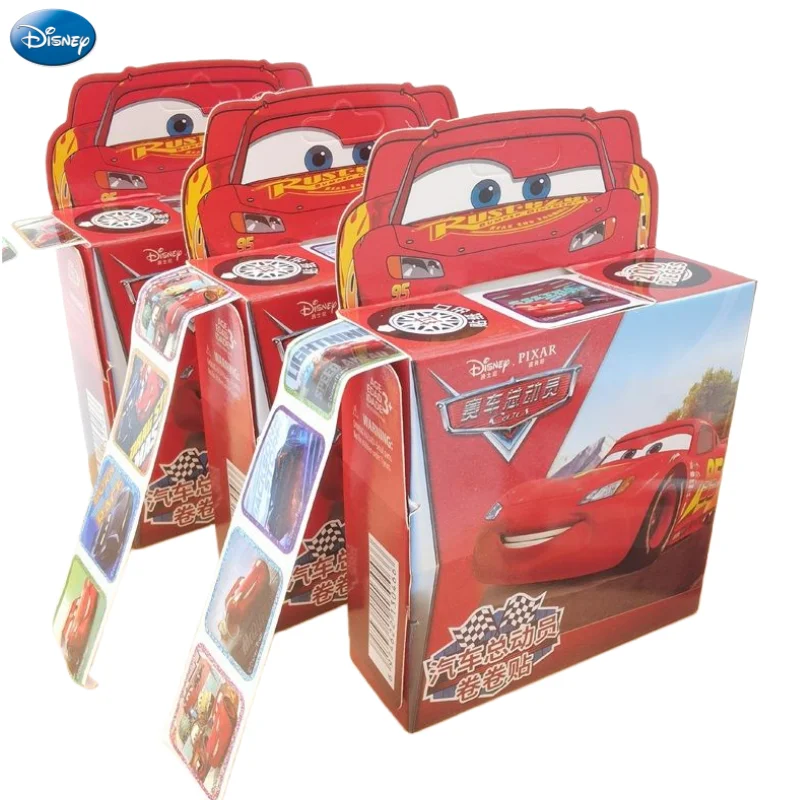 New Disney Cars Lightning McQueen Animation Cartoon Roll Stickers Creative Anime Peripheral Decorative Stickers Children\'s Toys