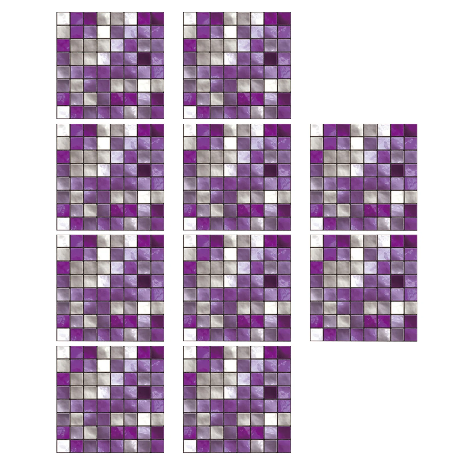 

10Pcs Waterproof Wall Stickers Simulation Tile Stickers PVC Removable Decorative for Bathroom Kitchen Tile Sticker