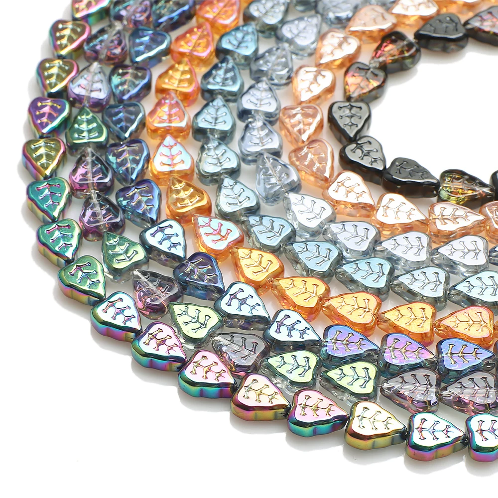 30Pcs/Lot New Leaf Glass Petal Beads Leave Shape 8x10mm DIY Making Crystal Earing Pendant Jewelry Accessories Wholesale In Bulk
