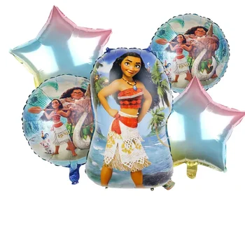 Disney-Globos Moana para fiesta de bebé, conjunto de globos de dibujos animados, suministros de Decoración de cumpleaños para niñas