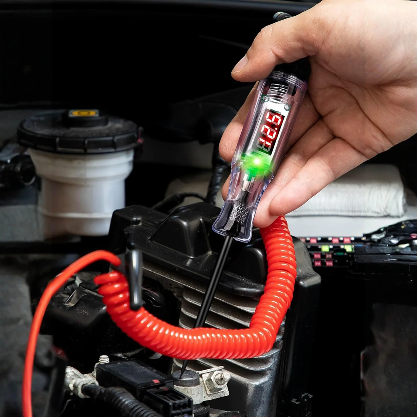 Car Relay Tester 3-90V with Voltage Display & Extended Spring Wire Automotive Circuit Tester for Car/SUV/Truck Circuit Detection