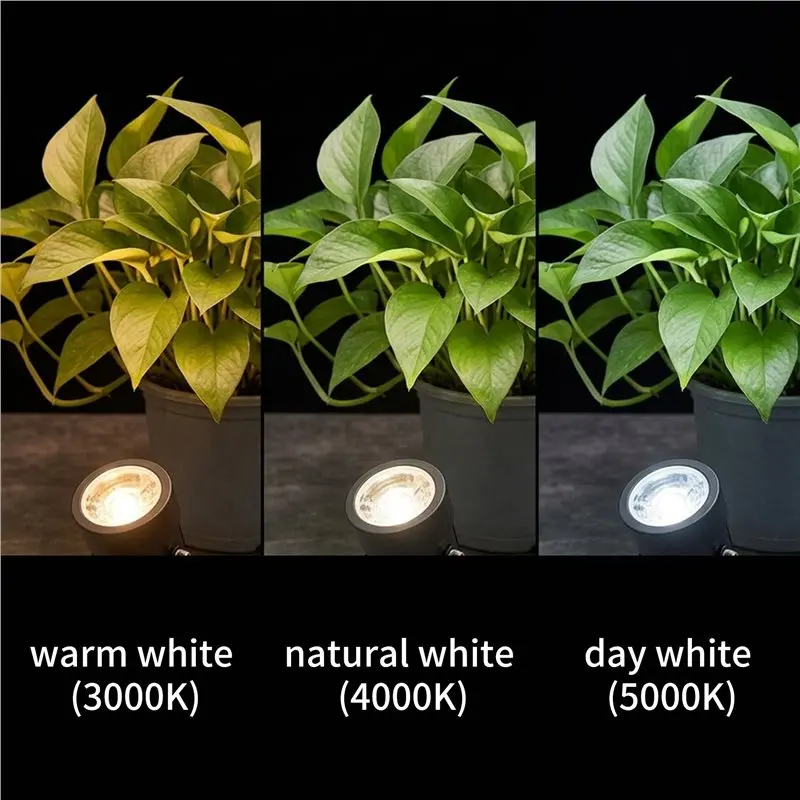 M12K-Spot Lights Indoor Up Lights Indoor With Timer, 3W Floor Spotlight Indoor Uplighting, 3000K/4000K/5000K Light US Plug
