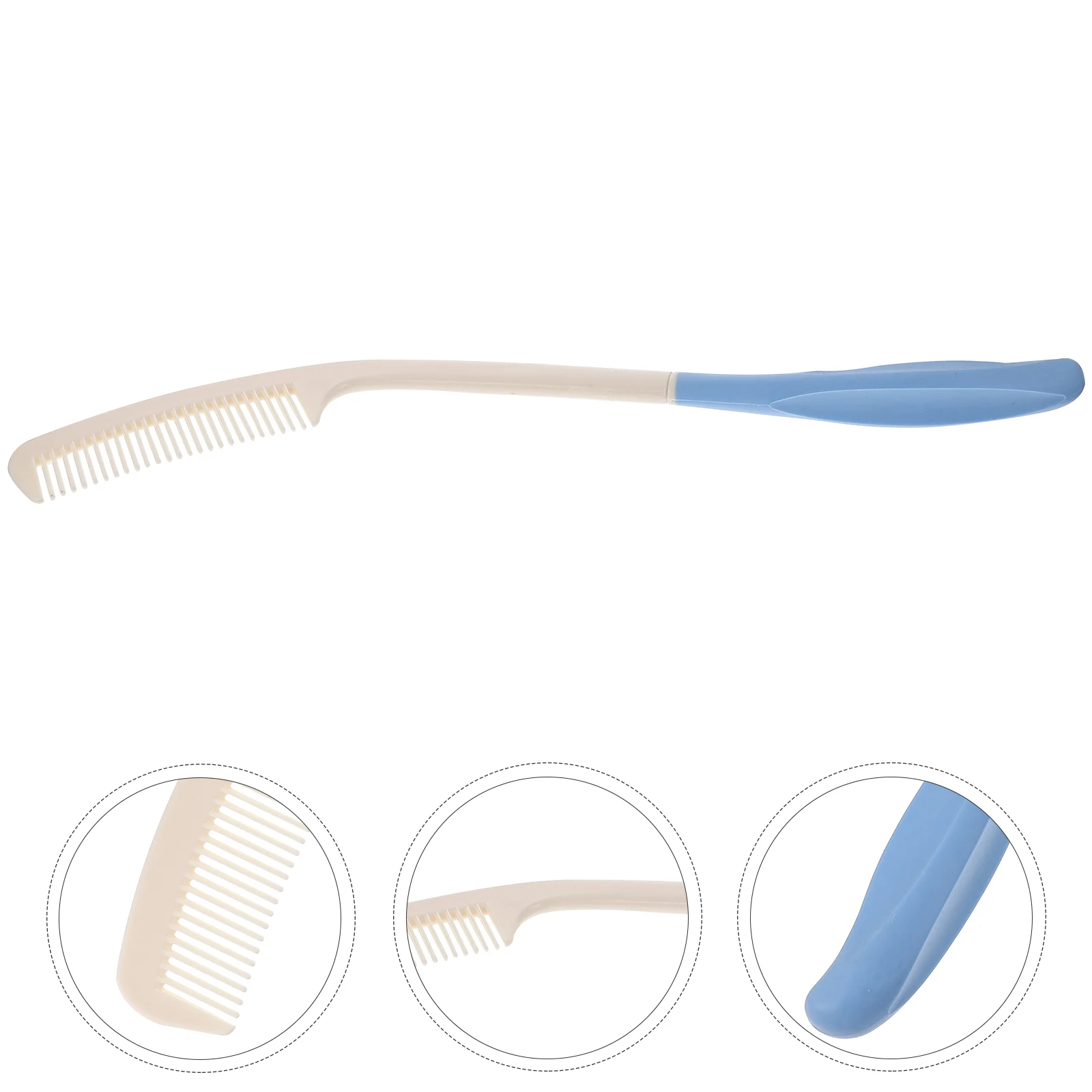 

Long Handle Comb Durable Plastic Curved Combs for Elderly Disabled Reusable Home Hospital Smooth Teeth Sturdy Structure Scalp