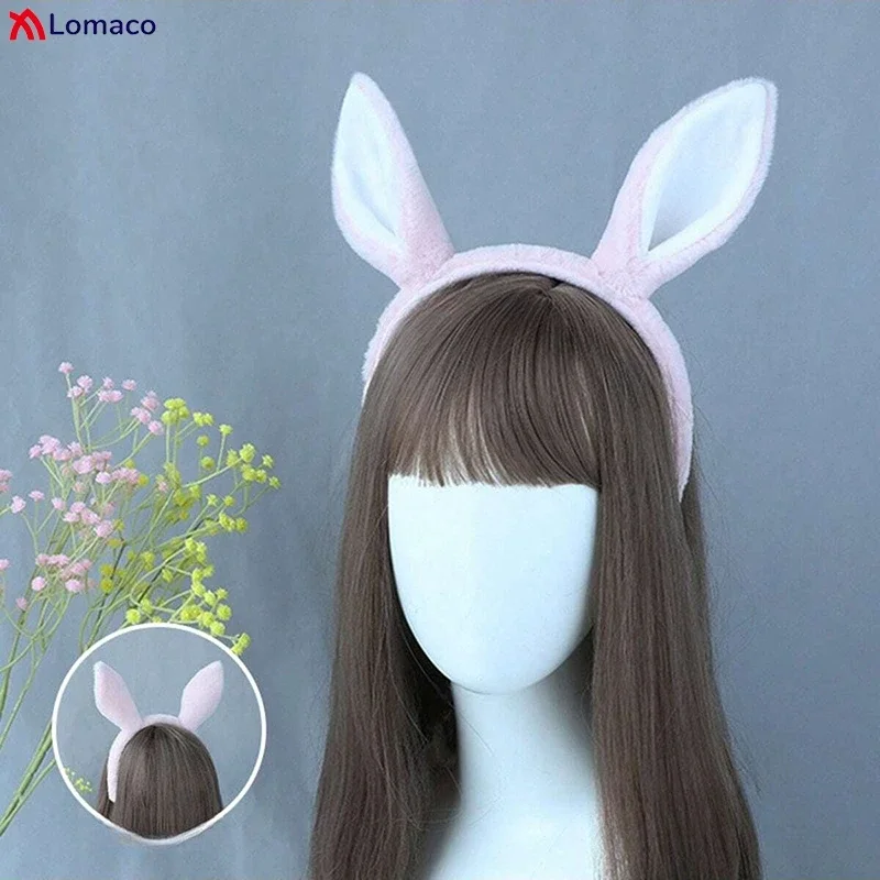 Carino peluche orecchie di cavallo cerchio per capelli pelliccia sintetica asino orecchio fascia pelosa fasce per capelli Lolita ragazza donna festa accessori cosplay oggetti di scena