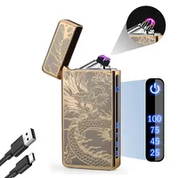 Type-C Rechargeable Dual Arc Plasma Electric Lighter Intelligent Induction Ignition Outdoor Windproof Flameless Candle Lighter