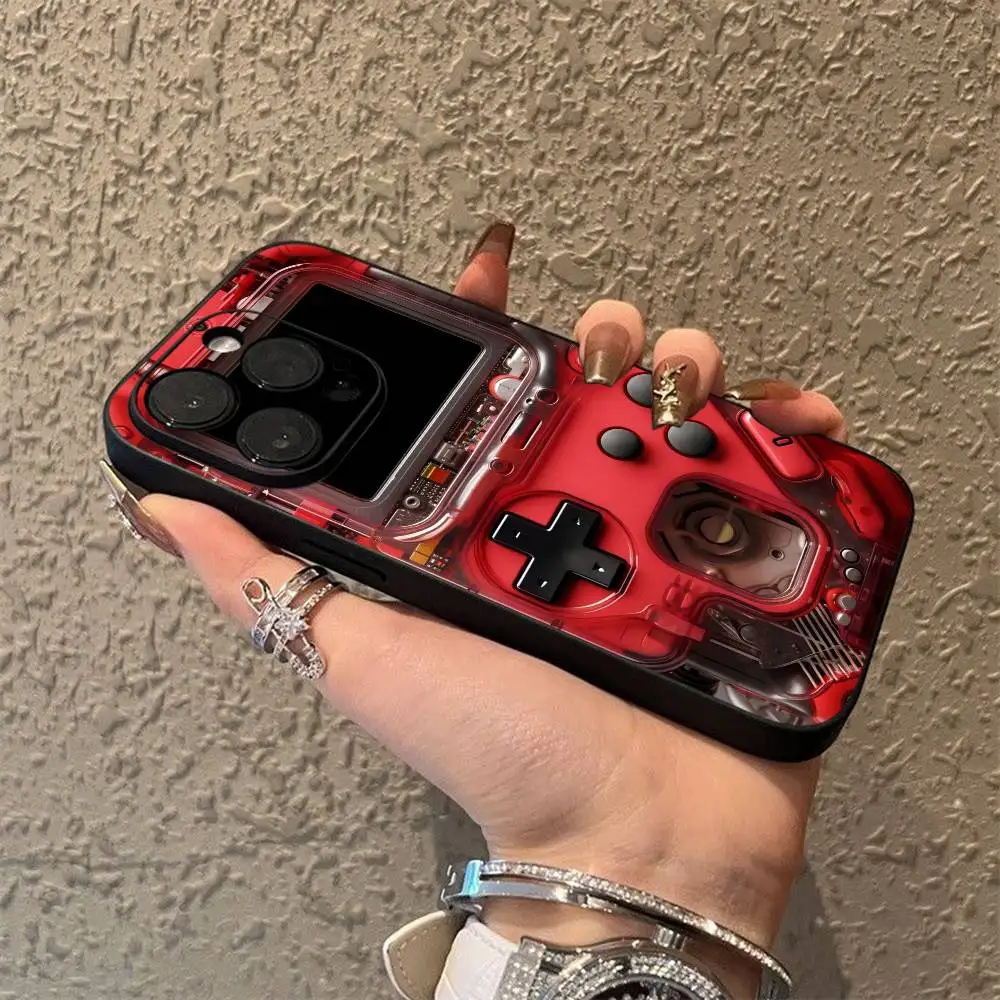 حافظة هاتف للأولاد محمولة لوحدات التحكم بالألعاب لهواتف iPhone 16,15,14,13,12,11,Pro,XS,Max,XR,Plus,E,SE4,Mini Black Soft Shell