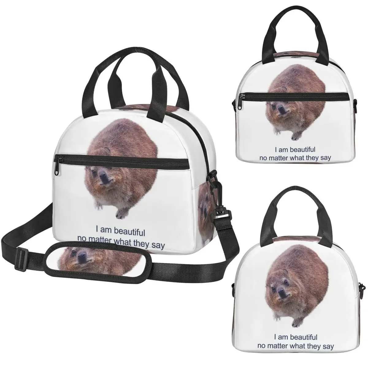Rock Hyrax Photo Dassie Self-Love Vampire Potato Insulated Lunch Bag for Women Kids Portable Food Boxes Thermal Lunch Box Tote