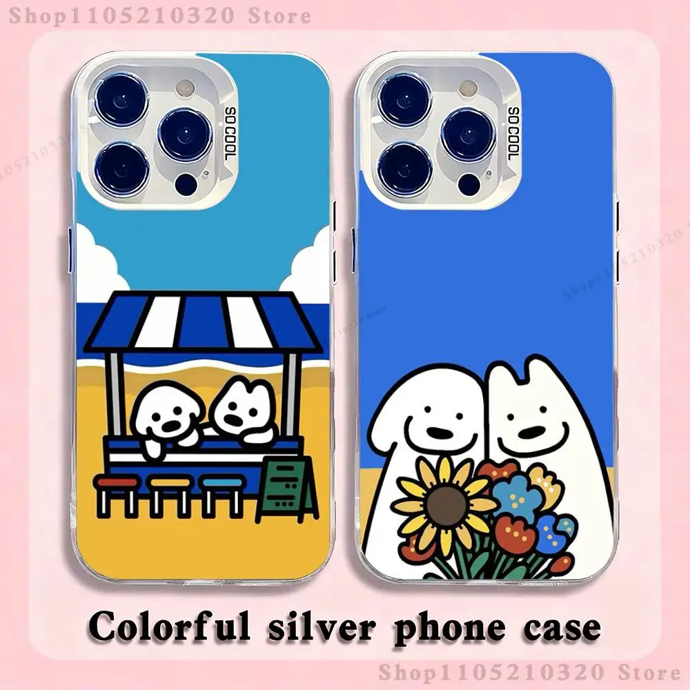 

Cute Matsui Art Phone Case For iPhone 17,16,15,14,13,12,11,Mini,Pro,E,MAX White Matte Silicone Whtie Cover