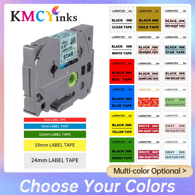 

KMCYinks Compatible TZ-231 TZ 231 TZ131 Laminated 631 335 Label Tape P Touch black on white 431 531 pattern tapes for Brother